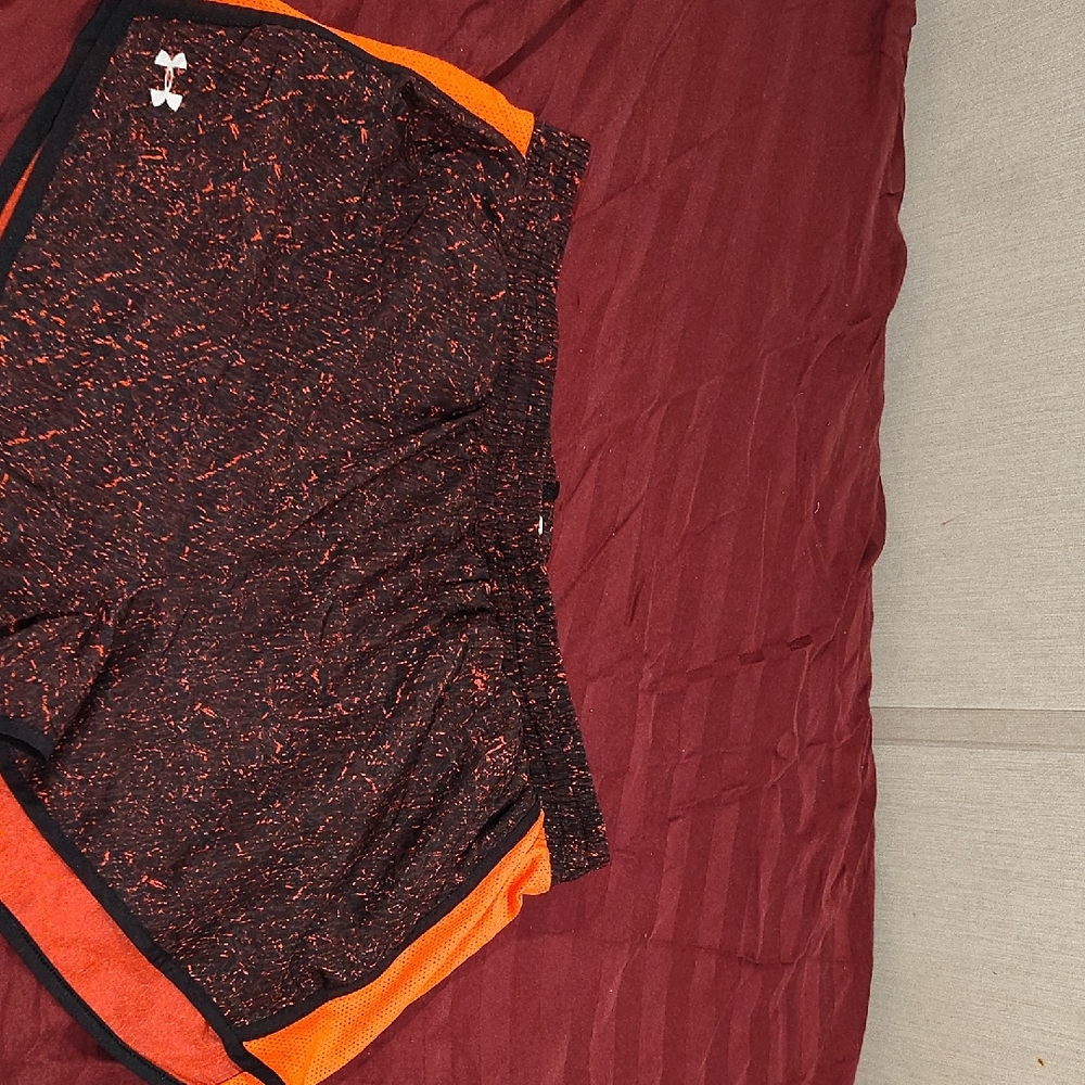 Under Armour Black and Orange Speckled Shorts